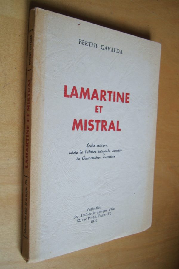 Berthe Gavalda Lamartine et Mistral Étude critique 1970