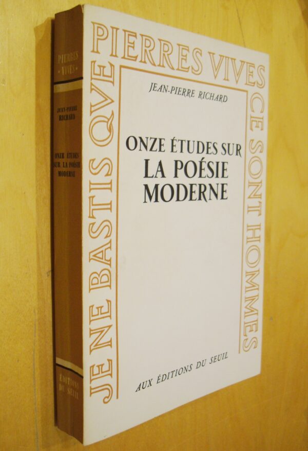 Jean-Pierre Richard Onze études sur la poésie moderne