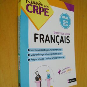 Réussir mon CRPE épreuve de leçon Français Oral 2025 2026