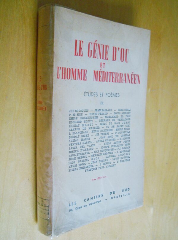 Le génie d'Oc et l'Homme méditerranéen études et poèmes de Joe Bousquet... etc 1943
