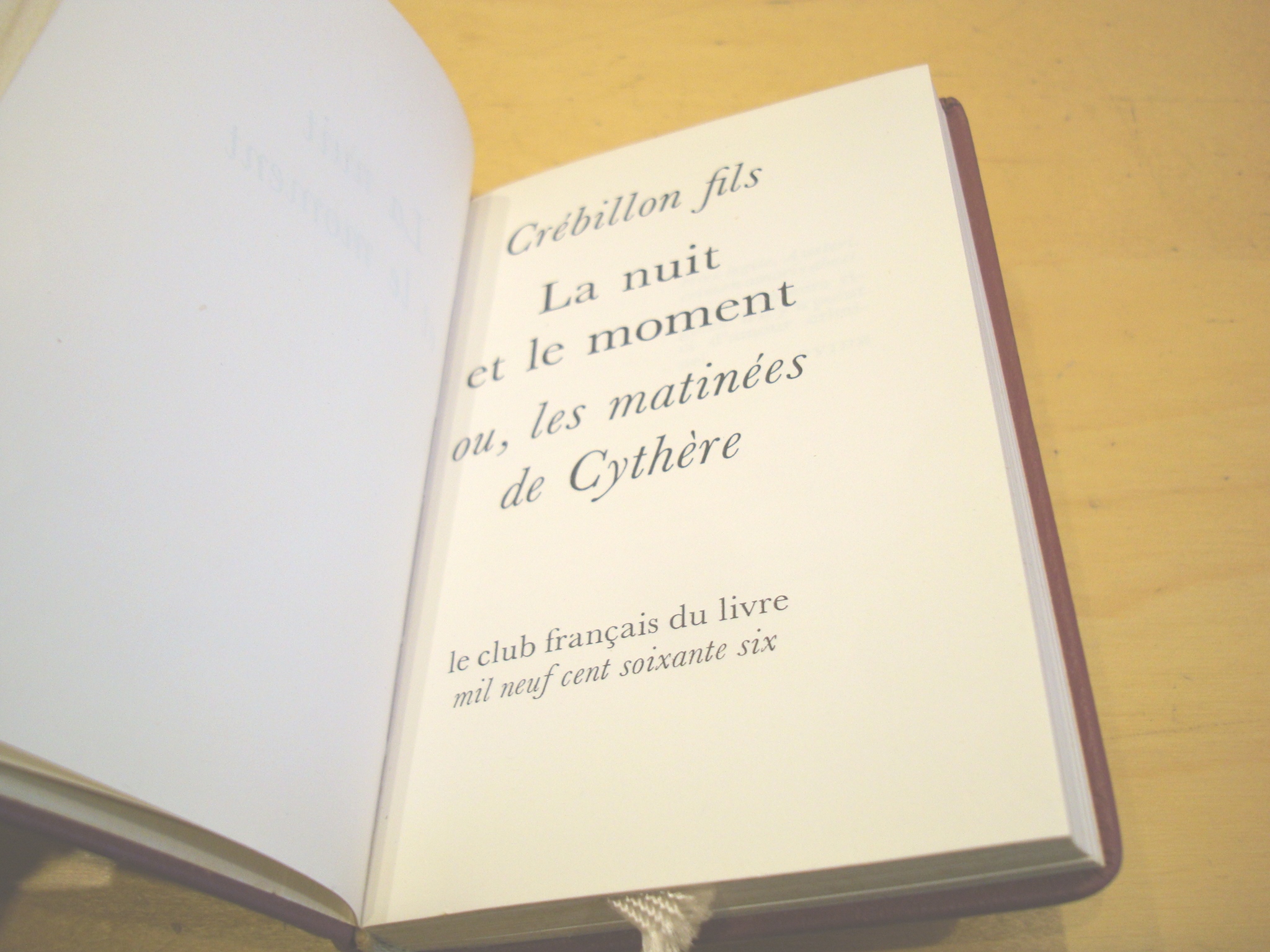Crébillon La Nuit et le Moment ou les matinées de Cythère Club français du livre – Image 2
