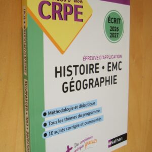 Réussir mon CRPE épreuve d'application Histoire EMC Géographie écrit 2026 2027 Concours M2