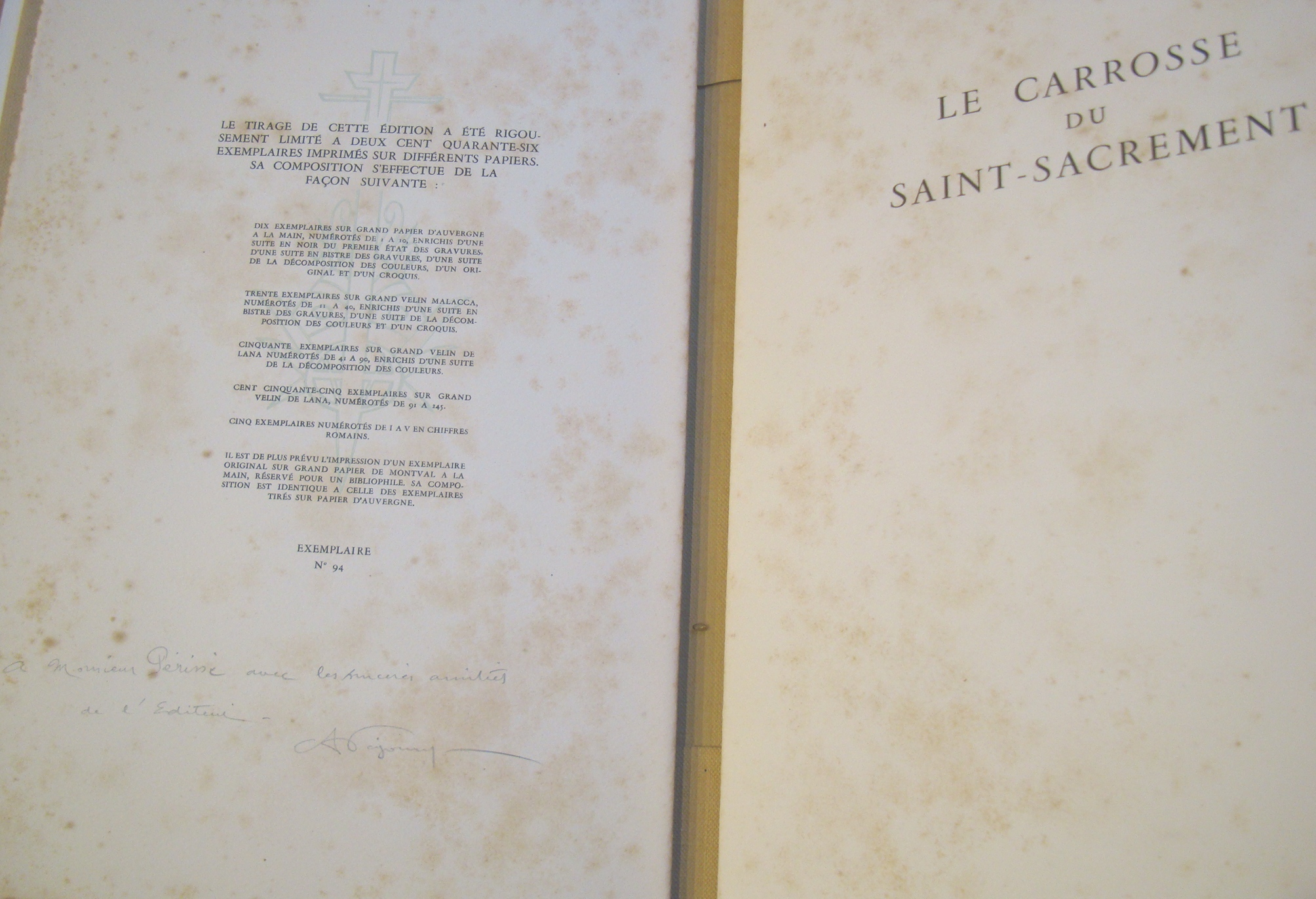 Prosper Mérimée Le carrosse du Saint-Sacrement Saynète Eaux-fortes de Jean Traynier 1947 tirage numéroté sur Vélin de Lana – Image 5