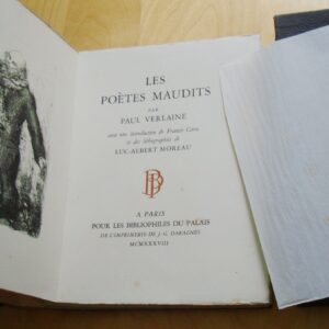 Paul Verlaine Les poètes maudits avec une introduction de Francis Carco et des Lithographies de Luc-Albert Moreau Bibliophiles du Palais 1938