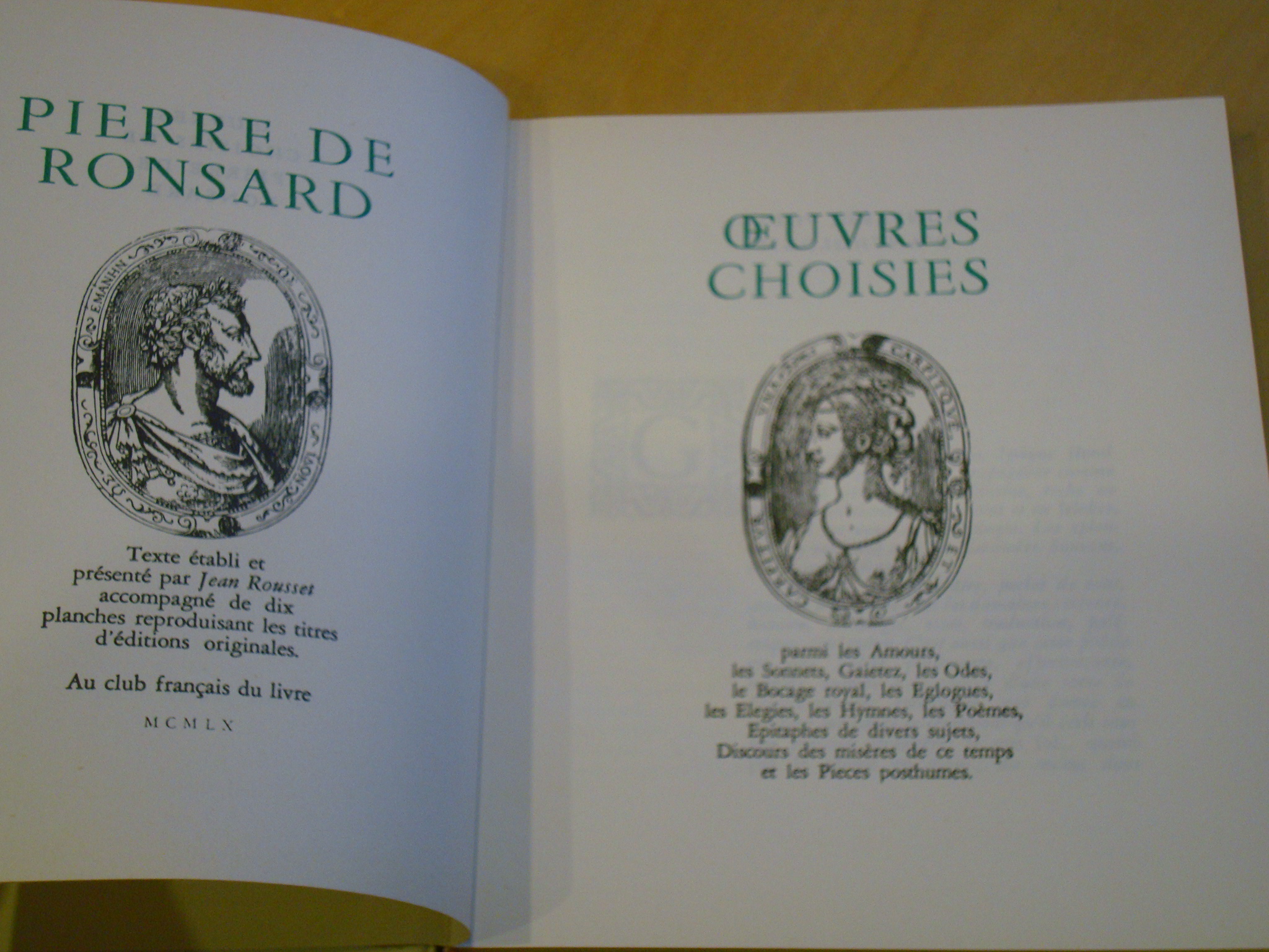 Pierre de Ronsard Oeuvres choisies Club du livre français 1960 – Image 6