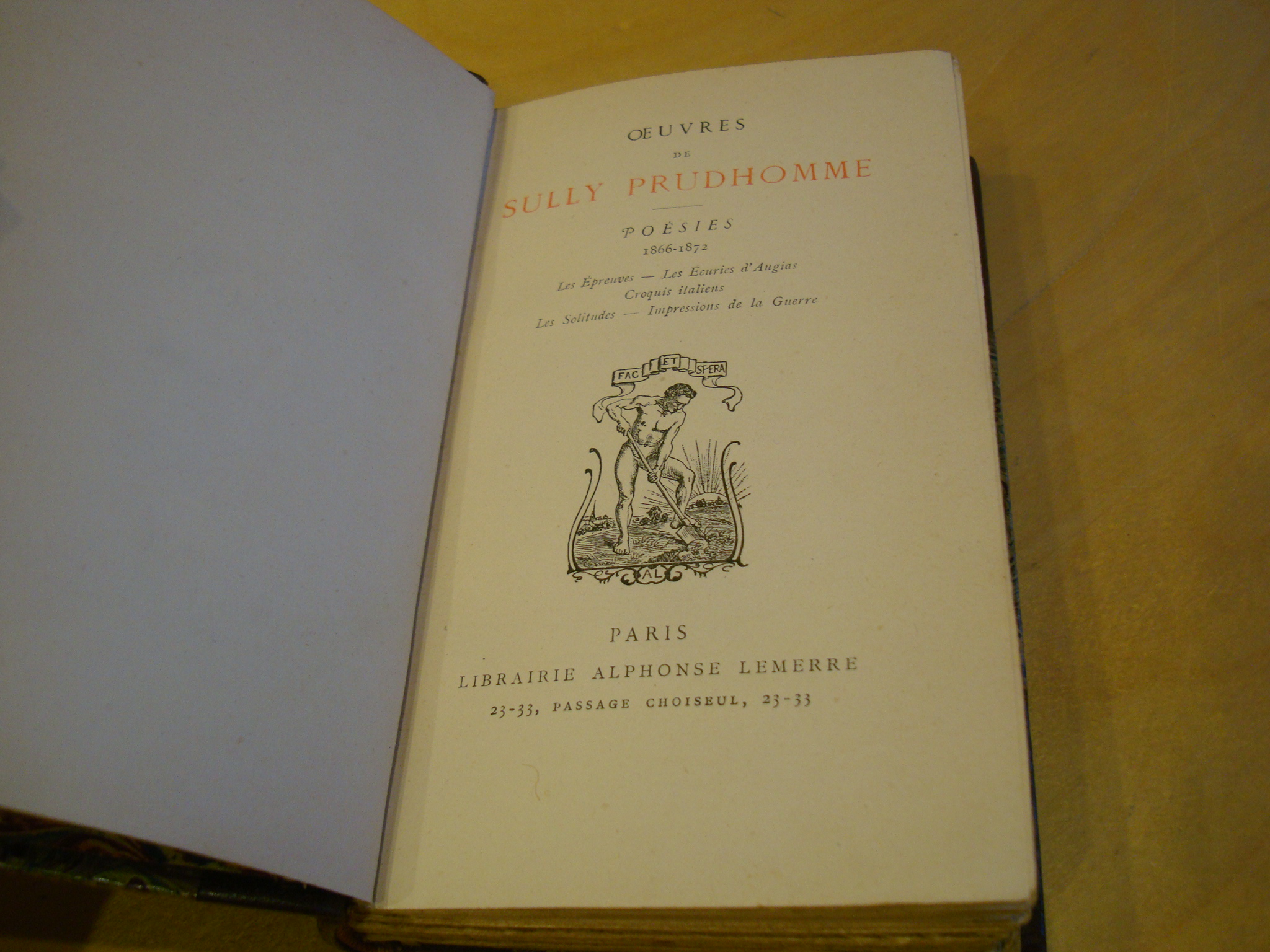 Oeuvres de Sully Prudhomme Poésies 1866-1872 Lemerre – Image 3