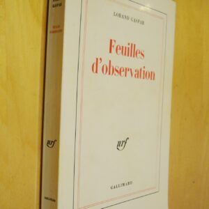 Lorand Gaspar Feuilles d'observation nrf Gallimard 1986