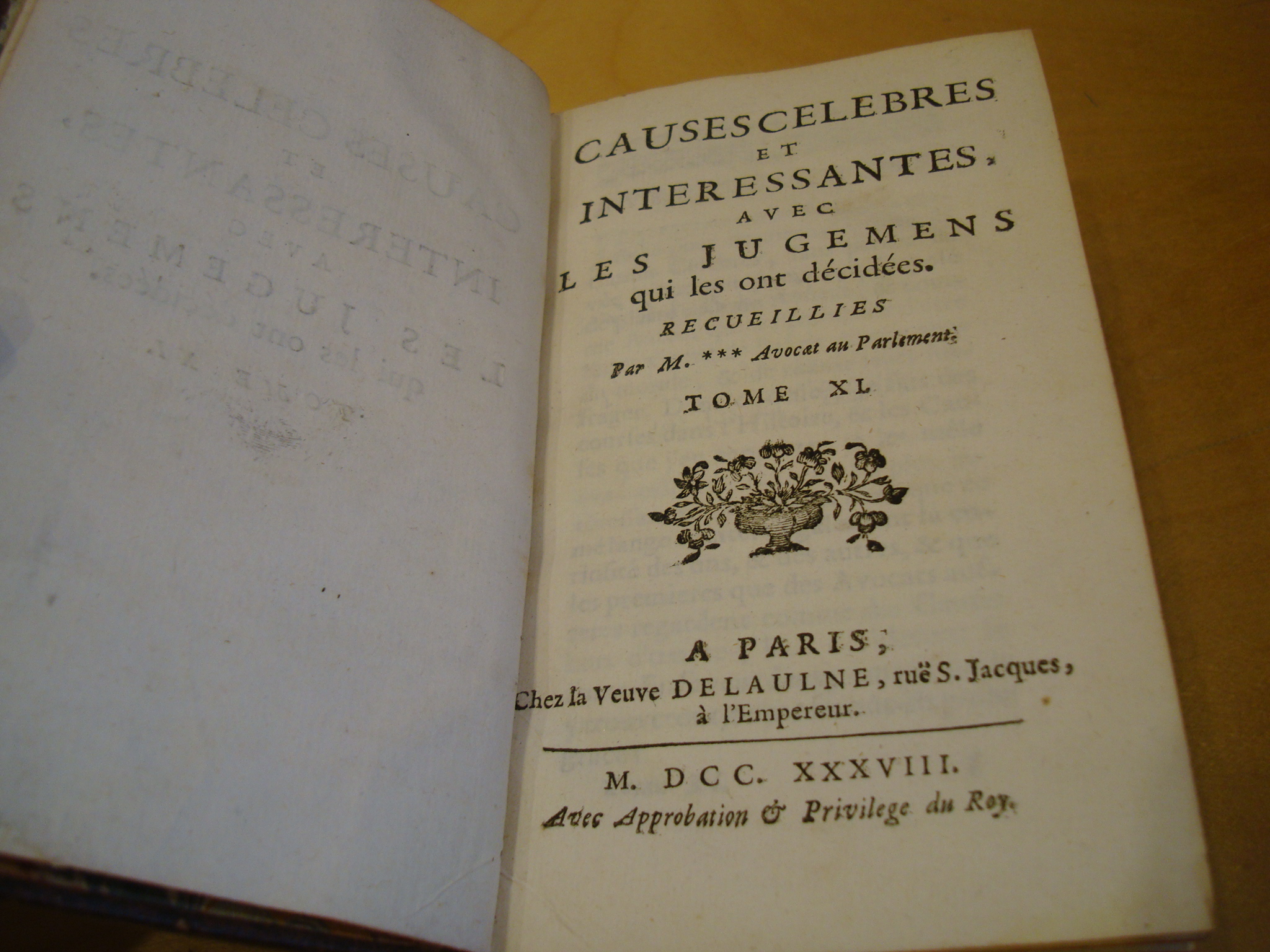 Causes célèbres et intéressantes avec les jugemens Tome XL 1738 – Image 5