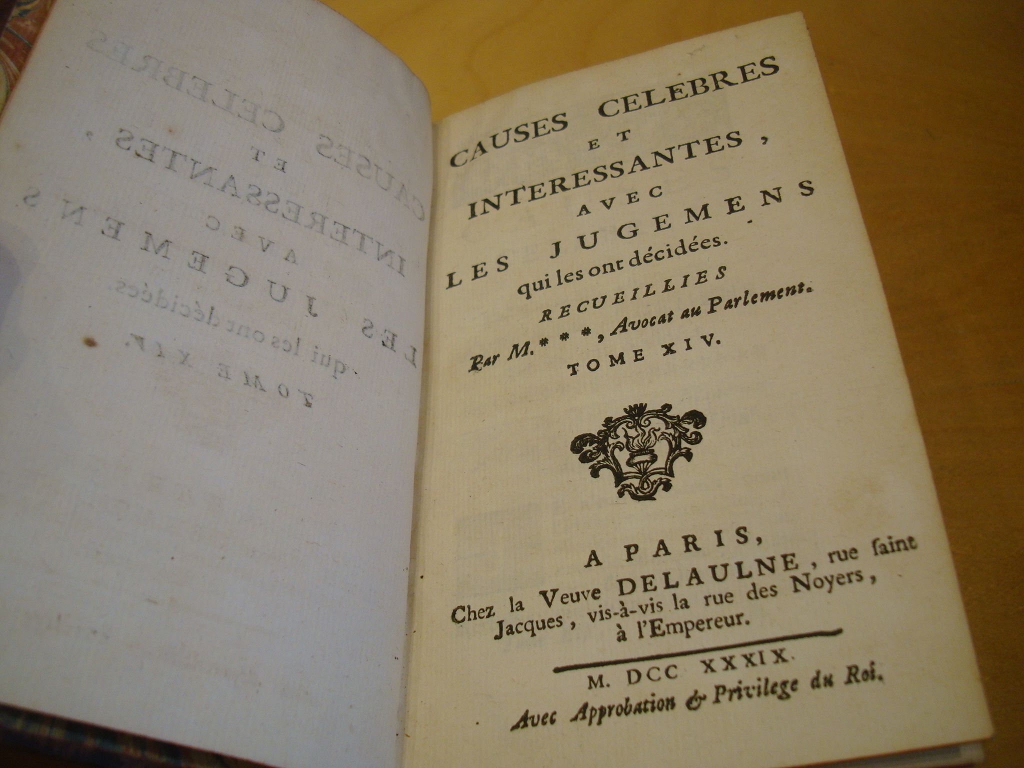 Causes célèbres et intéressantes avec les jugemens Tome XIV 1739 – Image 5