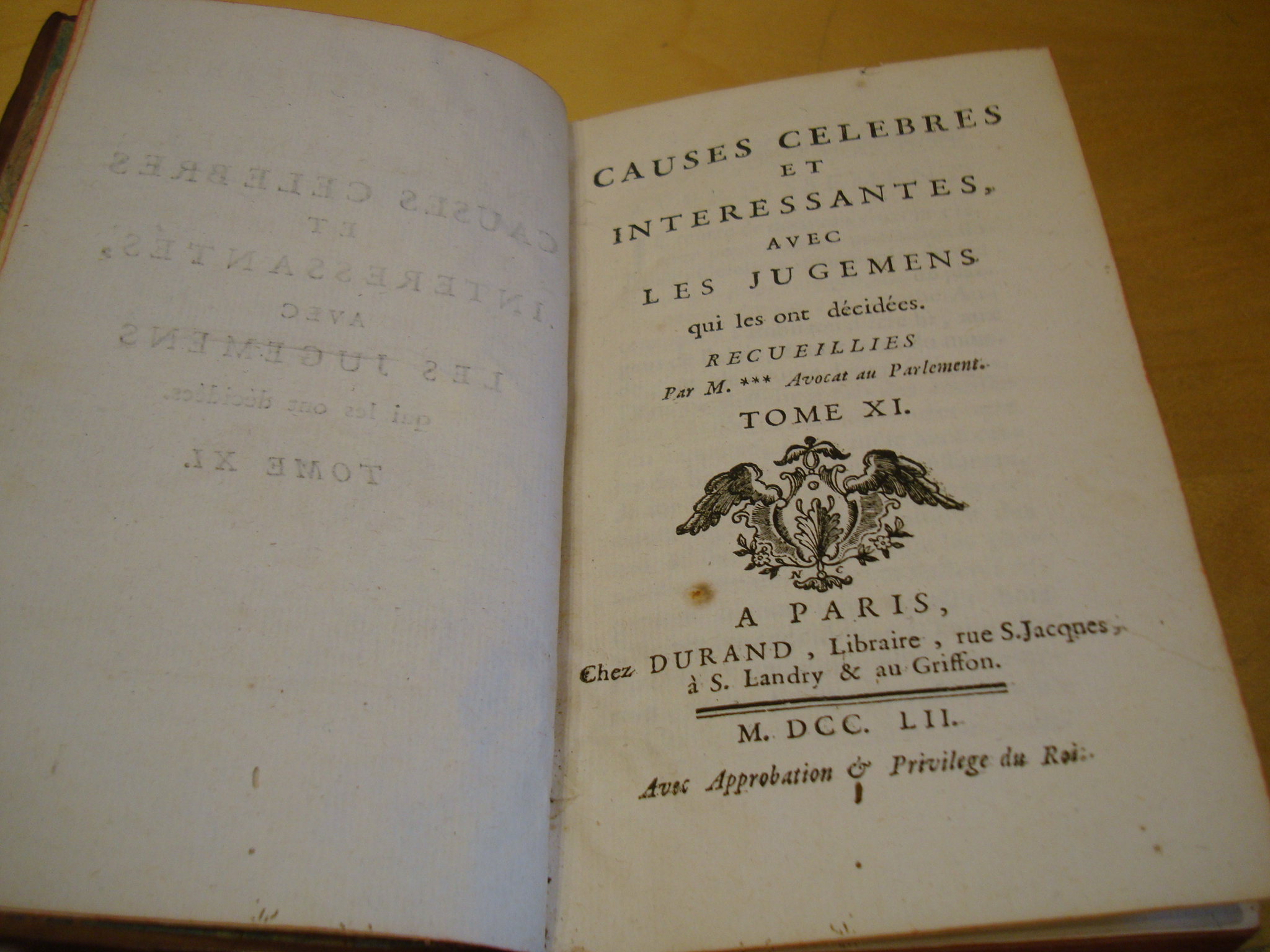 Causes célèbres et intéressantes avec les jugemens Tome XI 1752 – Image 5