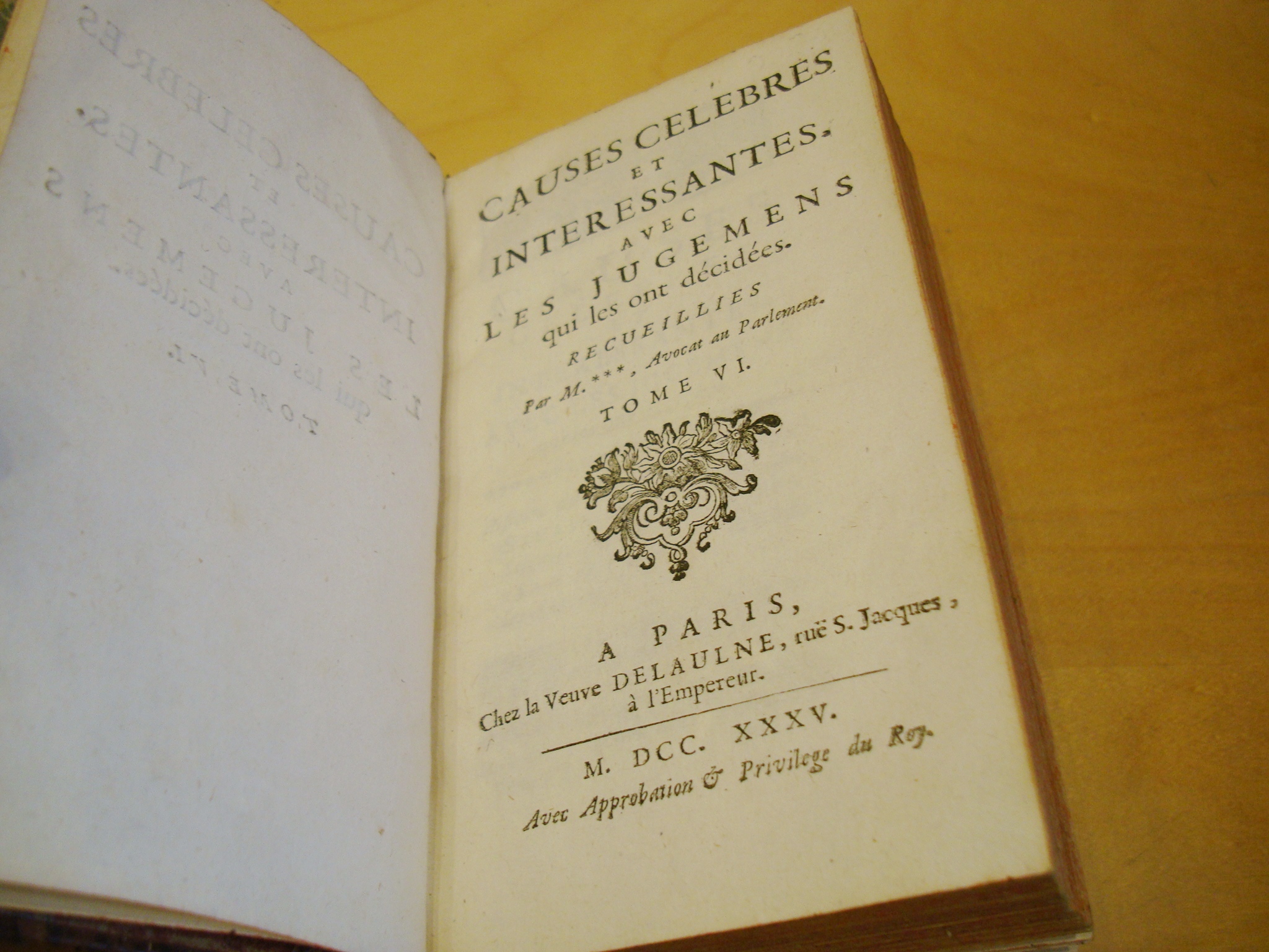 Causes célèbres et intéressantes avec les jugemens Tome VI 1735 – Image 4