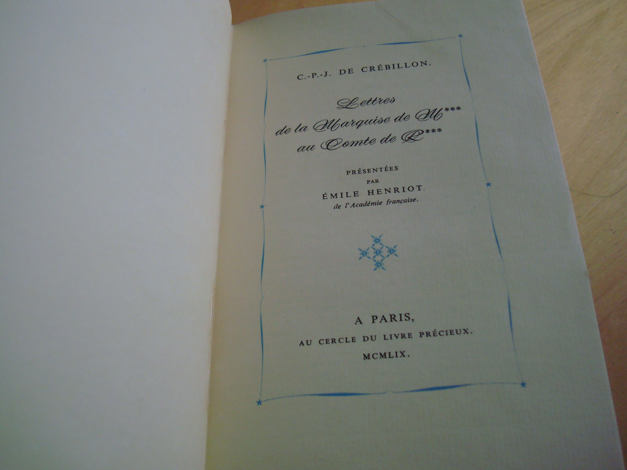 C.-P.-J. De Crébillon Lettres de la Marquise de M*** au Comte de R*** suite de dix illustrations de Bécat – Image 3