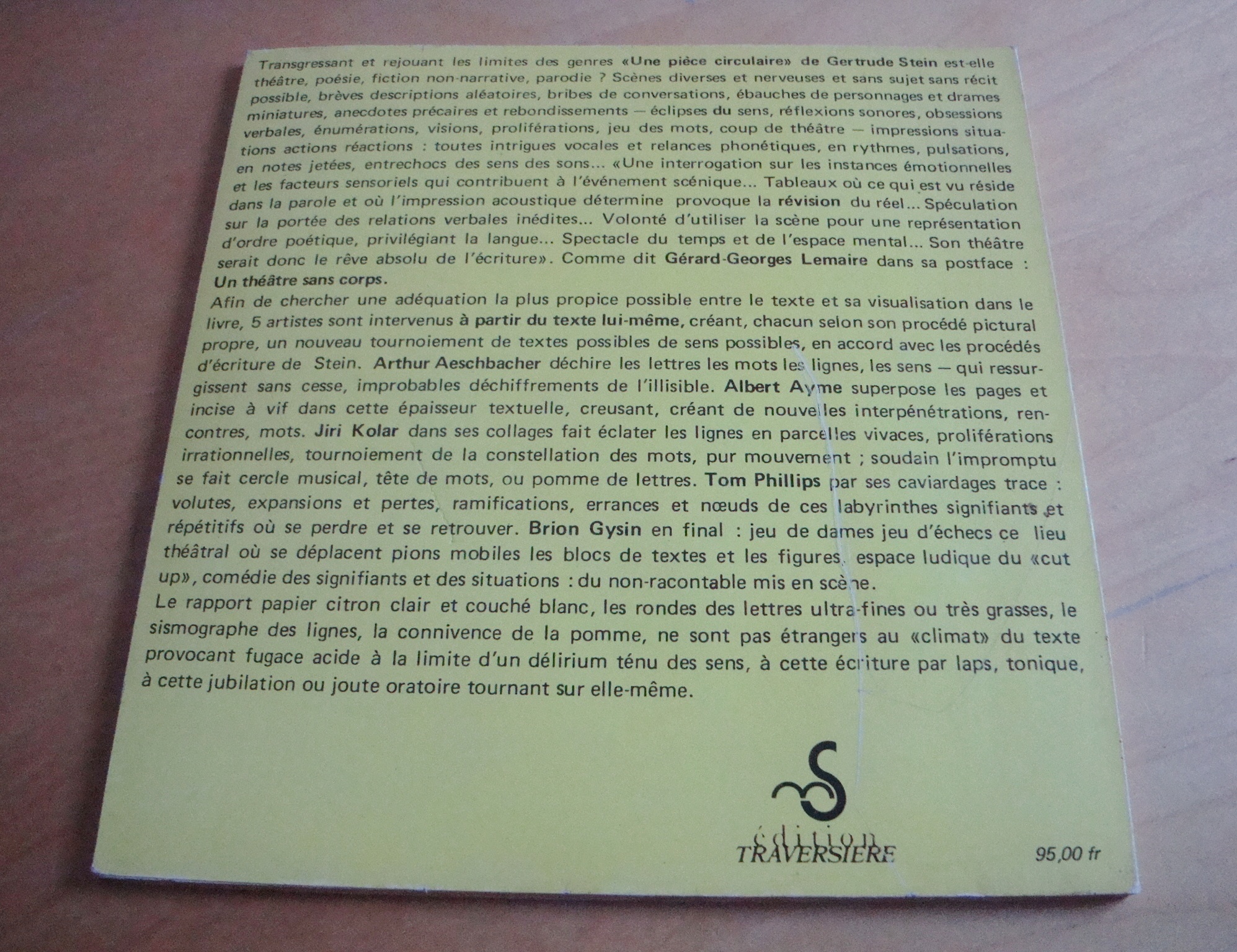Gertrude Stein Une pièce circulaire Aeschbacher Ayme Gysin Kolar Phillips – Image 4