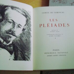 Comte de Gobineau Les Pléiades Imprimerie nationale André Sauret éditeur 1953