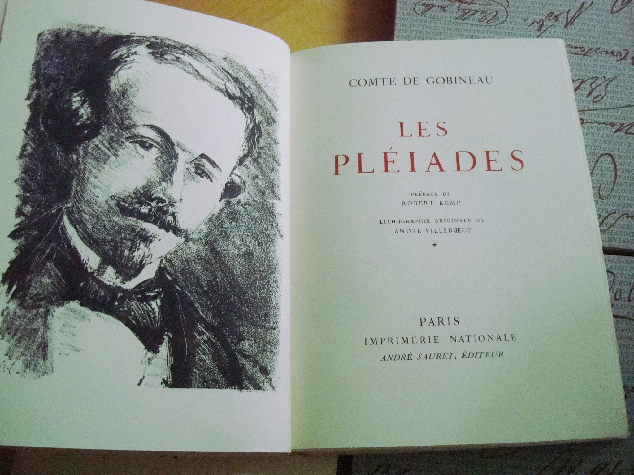 Comte de Gobineau Les Pléiades Imprimerie nationale André Sauret éditeur 1953