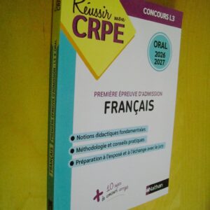 Réussir mon CRPE Concours L3 Français Oral 2026 2027