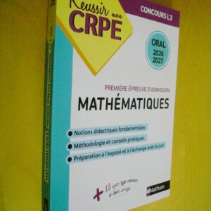 Réussir mon CRPE Concours L3 Mathématiques Oral 2026 2027