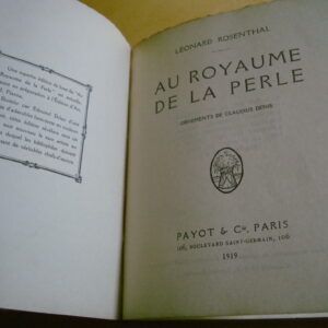 Léonard Rosenthal Au royaume de la perle Payot 1919