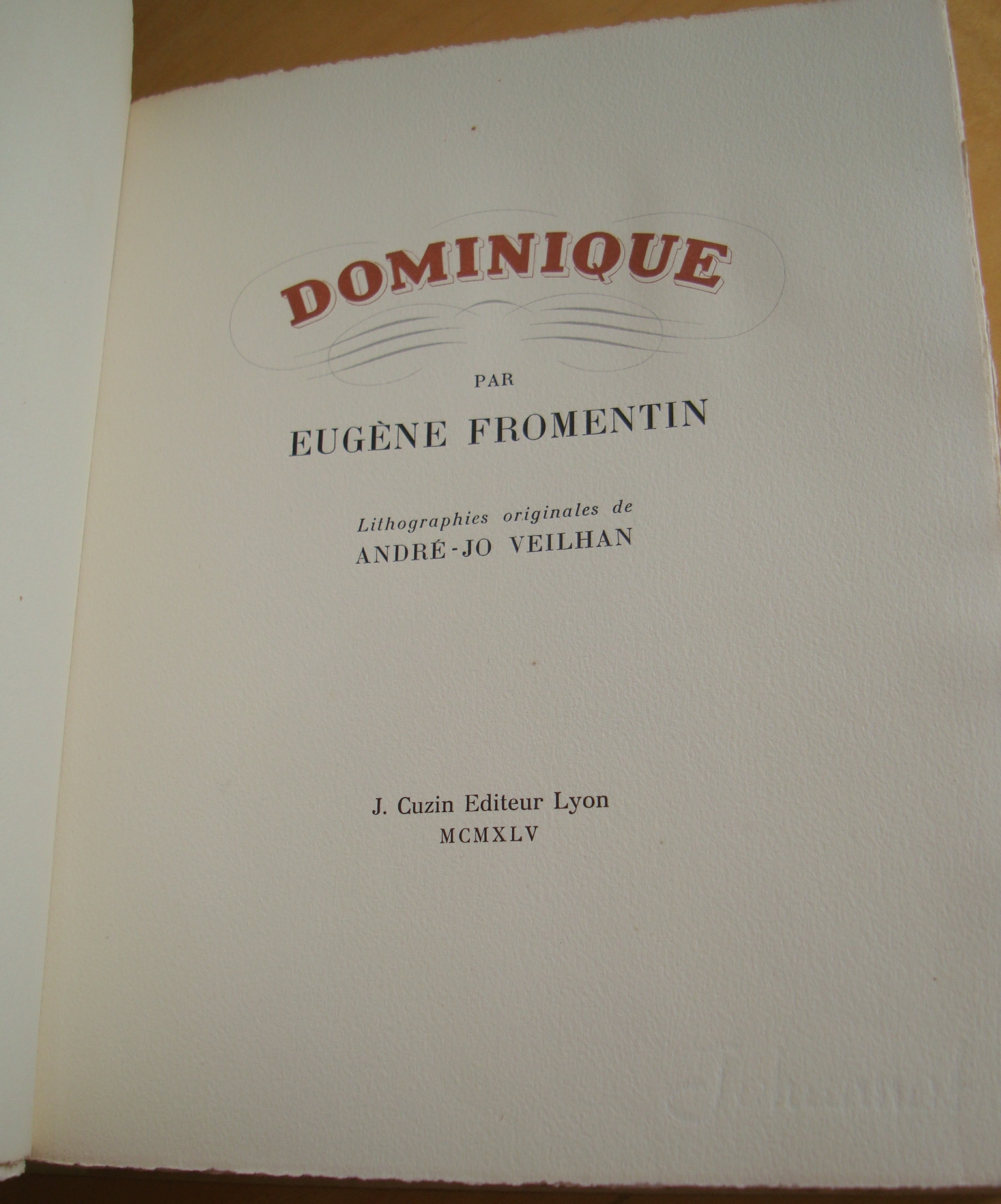 Eugène Fromentin Dominique lithographies originales de André-Jo Veilhan Cuzin 1945 – Image 4