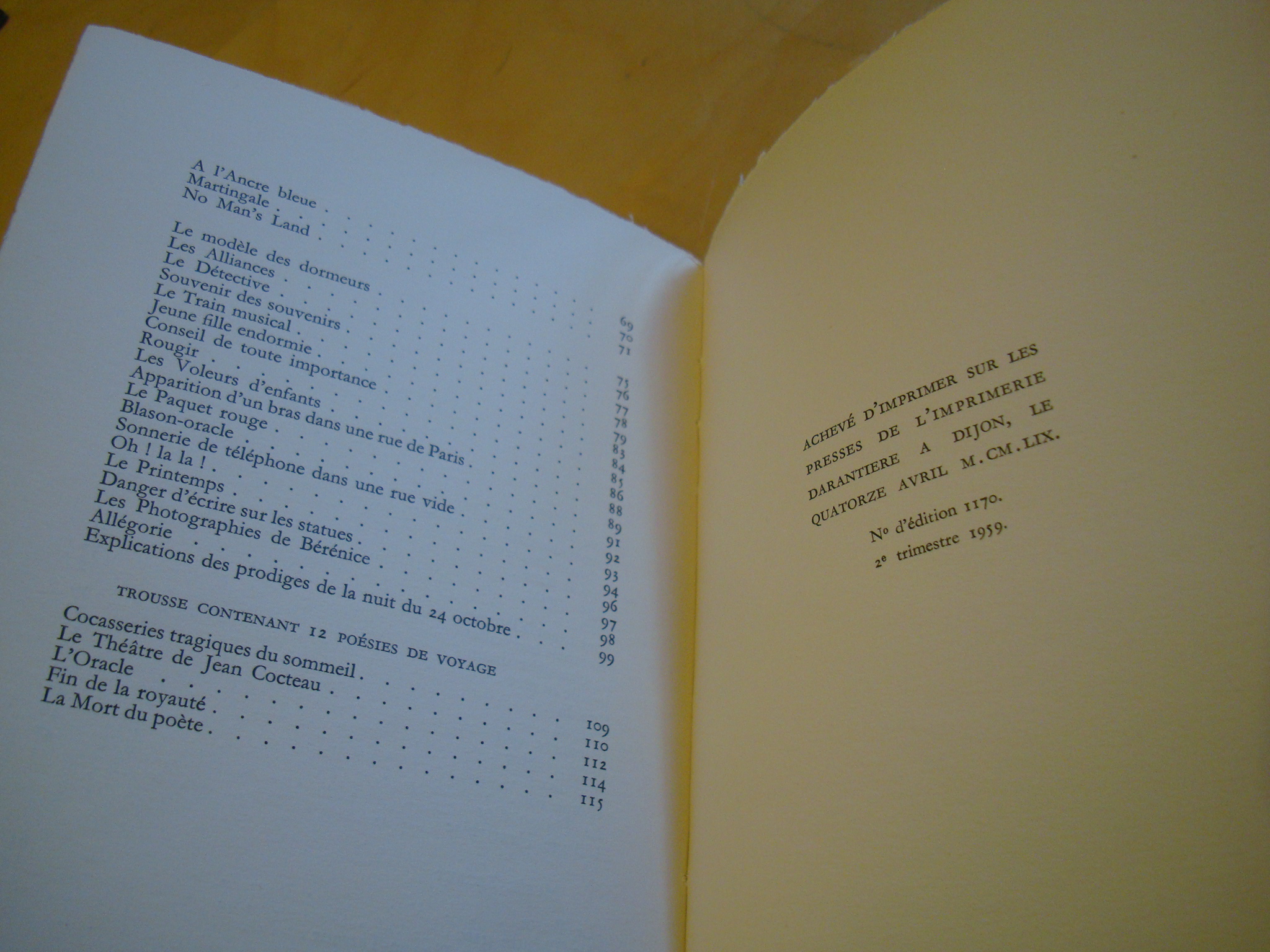 Jean Cocteau Opéra Oeuvres poétiques 1925-1927 édition nouvelle ornée de 8 dessins de l'auteur 1959 – Image 3