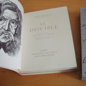 Paul Bourget Le Disciple Imprimerie Nationale André Sauret éditeur 1953 Introduction de E. Henriot Lithographie de M. Mourlot