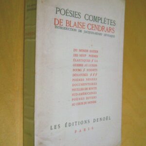 Blaise Cendrars Poésies complètes Denoël 1947 dédicacé